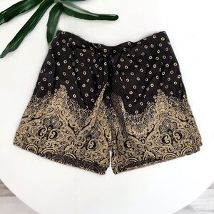 Anthropologie Hei Hei Luna Paisley Tie Front Shorts S Bohemian Lounge